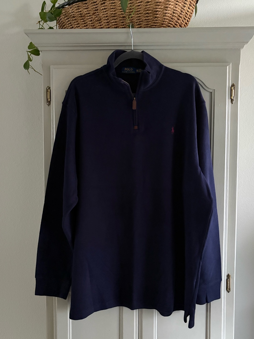 POLO Ralph Lauren Ribbed Knit 1/4 Zip Sweater Pullover |‎ Navy Blue | Size XXL - Picture 2 of 5